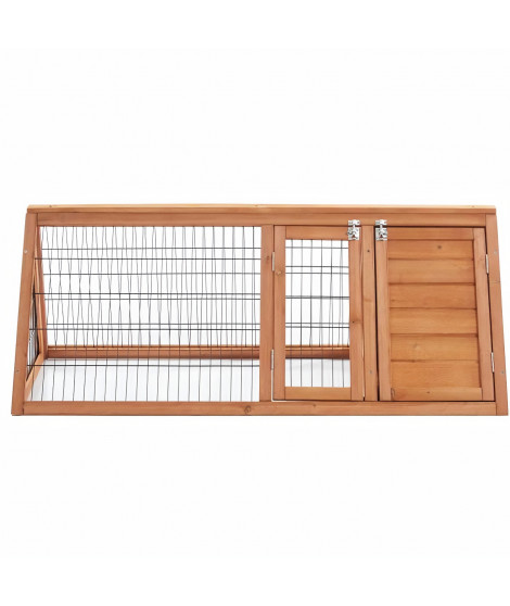 Clapier en sapin Cosie - 118x50x45cm - Bois - Pour lapin