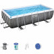 BESTWAY Piscine hors sol Power Steel - Motif rotin - 404 x 201 x 100 cm