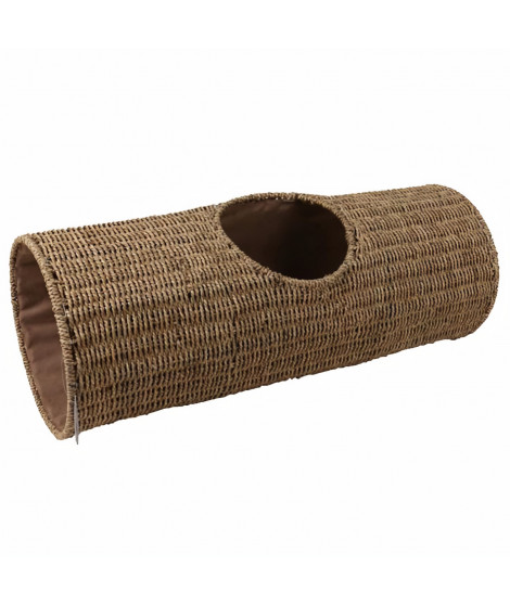 LAROY DUVO Laguna Tunnel pour chats en zostere rond - 80 x 30 x 30 cm