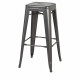 Lot de 2 tabourets industriel en métal - Gris - L 30,5 x P 30,5 x H 77 cm - JAKE