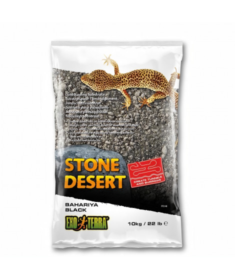 EXO TERRA Substrat Désert de pierres Bahariya 10kg - Noir - Pour reptiles