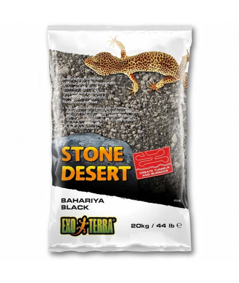 EXO TERRA Substrat Désert de pierres Bahariya 20kg - Noir - Pour reptiles