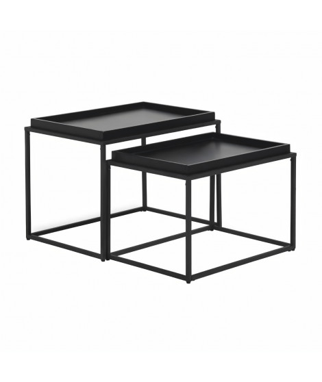 KENTIA Tables gigognes - Laqué et pieds en métal - L  55 x P 38 x H 38 cm