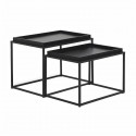 KENTIA Tables gigognes - Laqué et pieds en métal - L  55 x P 38 x H 38 cm