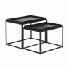 KENTIA Tables gigognes - Laqué et pieds en métal - L  55 x P 38 x H 38 cm