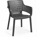 Lots de 6 Fauteuils monoblocs - empilables en résine de synthese  - forme cabriolet - finition 3D (Mesh) -co - ALLIBERT BY KE…