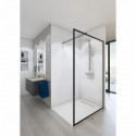 Paroi de douche en kit  Baleares atelier  n°4 - Verre Timeless  8 mm trempé - L.140 cm x H.198 cm - Profilé Noir  - Saint Gobain