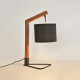 Lampe trépied - Bois et métal peint - H 44 x L 21 x Ø 17 x P 28 cm - Chene et noir