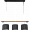 Suspension barre - Bois et métal peint - Ø 20 cm - Chene et noir