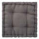 Coussin de sol en coton - 40 x 40 x 8 cm - Gris