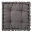 Coussin de sol en coton - 40 x 40 x 8 cm - Gris