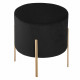 Pouf Design en velours Living - Noir - D 34 x H 40 cm