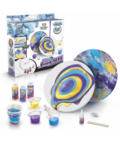 ART LAB Pouring Paint - Kit de Peinture theme Cosmic - Coffret pour enfant - Peinture acrylique
