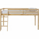 Lit mi-hauteur enfant- Bois Pin massif - Naturel - Sommier inclus - 90 x 190 cm - PINKIE