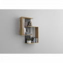 FMD Etagere murale Kretos avec 4 compartiments - Artisan chene et matera - 65 x 85 x 20 cm