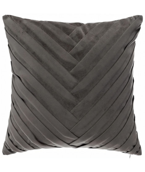 Coussin en velours tressé - 40 x 40 cm - Gris foncé