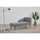 Méridienne - Style scandinave - Tissu gris foncé - L 154 x P 68 x 72 cm - FLOWER