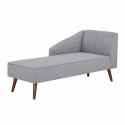 Méridienne - Style scandinave - Tissu gris clair - L 154 x P 68 x 72 cm - FLOWER