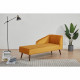 Méridienne - Style scandinave - Velours jaune moutarde - L 154 x P 68 x 72 cm - FLOWER