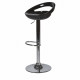 Lot de 4 tabourets de bar télescopique - Noir - Pieds métal chromé - L 46 x P 35 x H 60 cm - MONACO