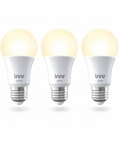 INNR Ampoule connectée  E27 - ZigBee 3.0  - Pack de 3 ampoules  Blanc chaud - 2700K Intensité réglable.