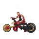 Marvel Avengers  Figurine Iron-Man Bend & Flex et véhicule - 15 cm
