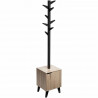 Porte manteaux sur pied en bois naturel - Noir