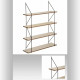 Etagere murale en métal et MDF Iris - 60 x 80 cm - Beige