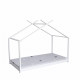 Lit cabane enfant - Bois pin massif - Blanc - Sommier inclus - 90 x 190 cm - ELIAH