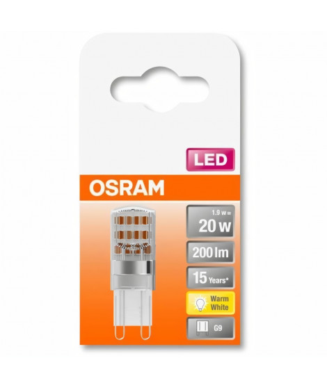 OSRAM Ampoule LED Capsule clair - 1,9W équivalent 20W G9 - Blanc chaud