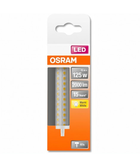 OSRAM Ampoule LED Crayon 118mm - 15W équivalent 125W R7S - Blanc chaud