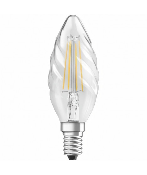 OSRAM Ampoule LED Flamme torsadée clair filament - 4 W  40 W - E14 - Blanc chaud