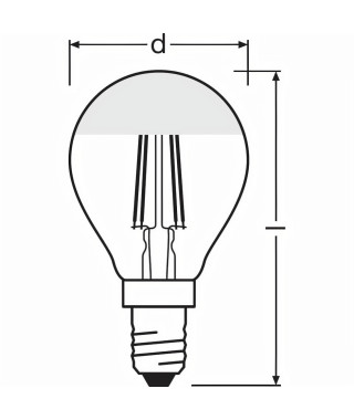 OSRAM Ampoule LED Sphérique clair filament Mirror or - 4W équivalent 37 E14 - Blanc chaud