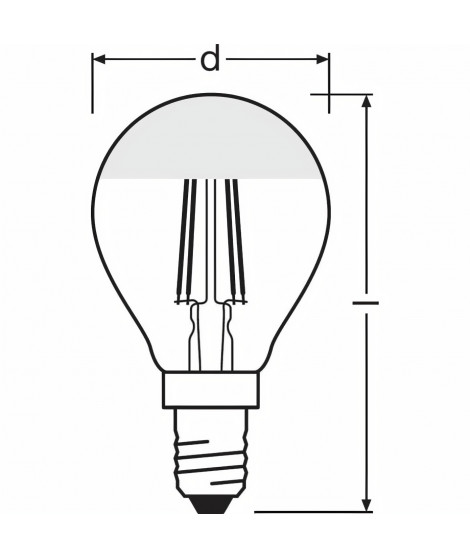 OSRAM Ampoule LED Sphérique clair filament Mirror or - 4W équivalent 37 E14 - Blanc chaud