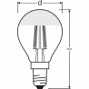 OSRAM Ampoule LED Sphérique clair filament Mirror or - 4W équivalent 37 E14 - Blanc chaud