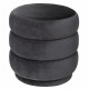 Pouf Sinan en velours - Gris - D 40 x H 40 cm