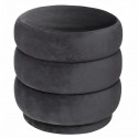 Pouf Sinan en velours - Gris - D 40 x H 40 cm