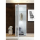 Vitrine 1 Porte Blanc Laqué brillant & façade Beton - L 60 cm - GENOVA