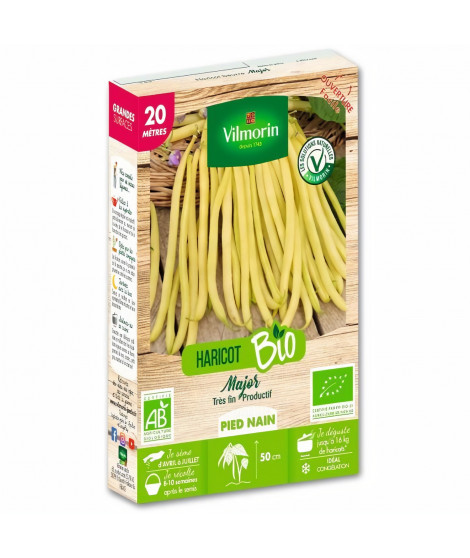 Haricot nain mangetout beurre major bio  20m Vilmorin