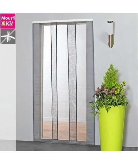 Moustiquaire rideau pour porte L130 x H230 cm gris - MOUSTIKIT