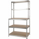 PRACTO HOME Etagere de rangement bois/galva avec établi - 180x101x30/60cm - charge  : 100kg/tablettes haut et 175kg/tablettes…