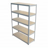 SODIAC Etagere-Rayonnage charge lourde 5 tablettes -175 Kg par plateau - 180 x 120 x 45 cm