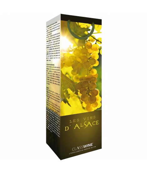 CLASSWINE Pochette pour 1 bouteille vin d'Alsace Grappe