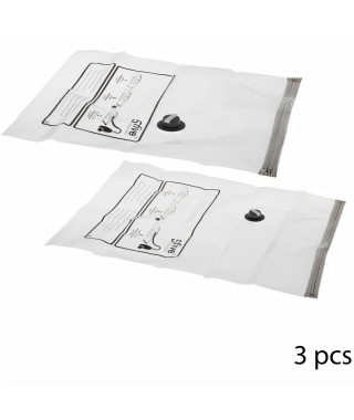 FIVE Lot de 3 Sacs de rangement sous vide Air Roll