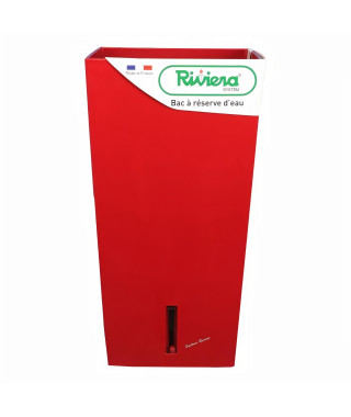 RIVIERA Pot de fleurs carré Eva New en plastique - 37 x 37 x H 68,5 cm - 69 L - Rouge