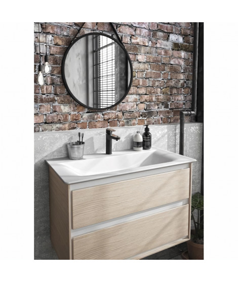 Mitigeur lavabo avec tirette et vidage bonde métal - TYRIA - Noir/Chrome - Ideal Standard