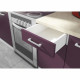 ULTRA Meuble bas de cuisine sous évier L 80 cm - Aubergine mat