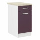 ULTRA Meuble bas de cuisine L 40 cm avec plan de travail inclus - Aubergine mat