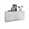 Buffet 3 Portes - Blanc Laqué brillant - L 181 x P 42 x H 84 cm - PARIGI