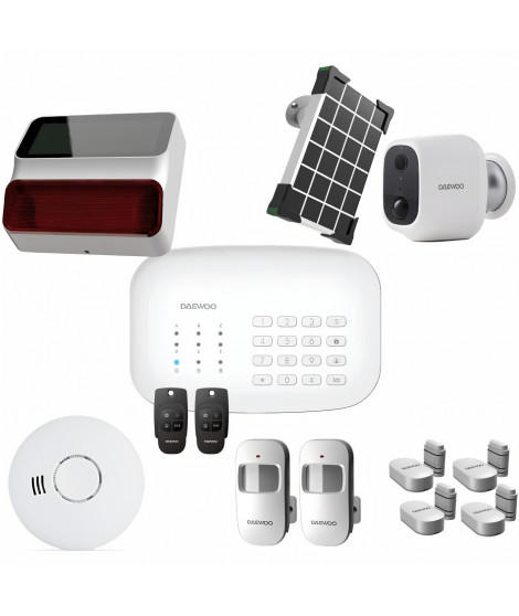 DAEWOO Pack Alarme Wifi / GSM - Modele SA620 Livré Avec 10 Accessoires, 1 Caméra Et 1 Sirene